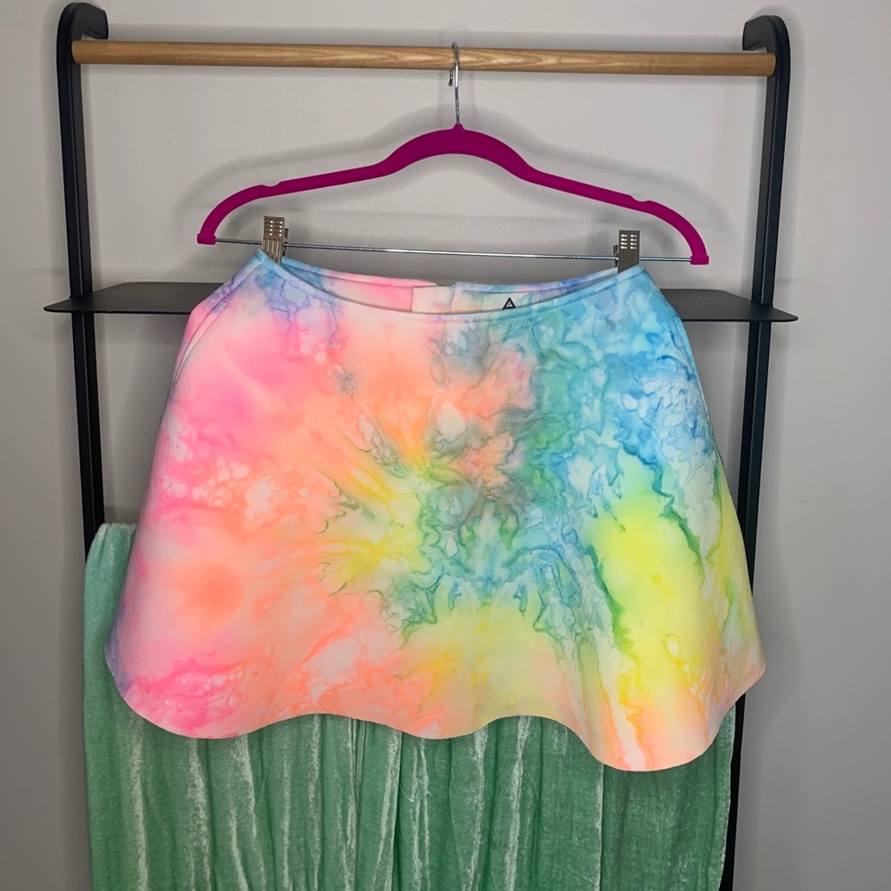 UNIF I Die Tie-Dye Neoprene Skater Skirt
